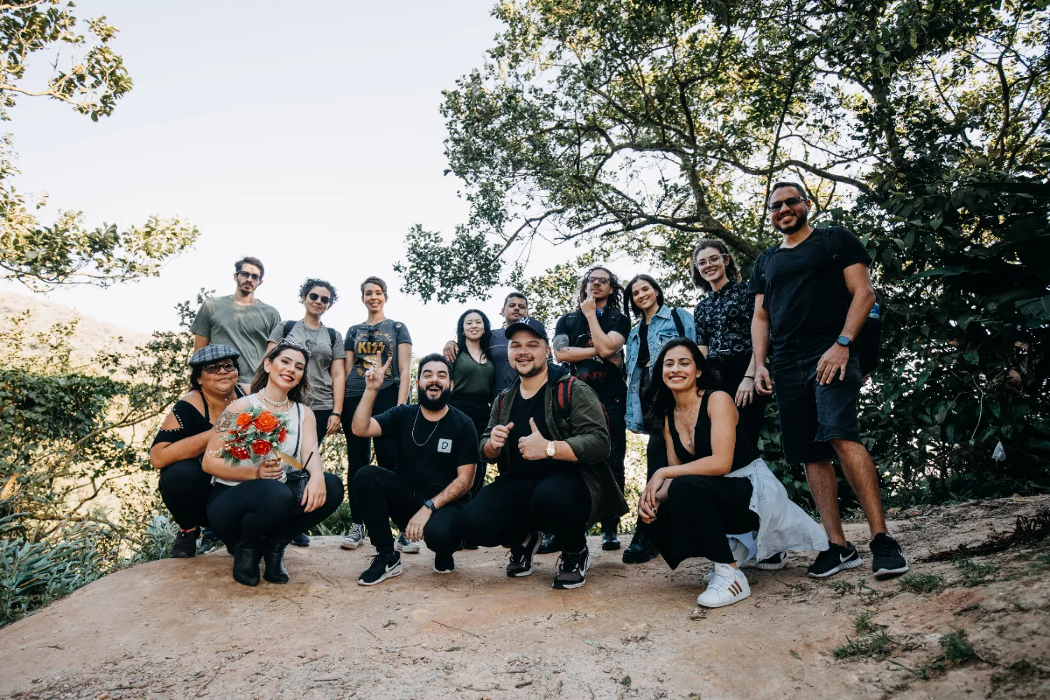 A NorthStar Xperience group photographed on a clifftop above Georgian Bay, Ontario
